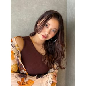 ロング×ピンクブラウンカラー