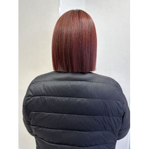 ローズカラー&切りっぱなしボブ♪