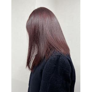 ブリーチなしで作るレッドカラー♪