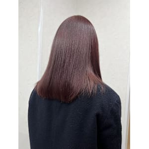 ブリーチなしで作るレッドカラー♪