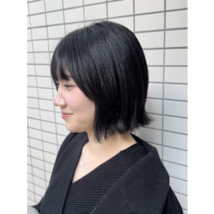 ボブカット/外ハネボブ/小顔カット/顔まわりカット/黒髪ボブ