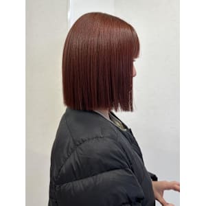 ローズカラー&切りっぱなしボブ♪