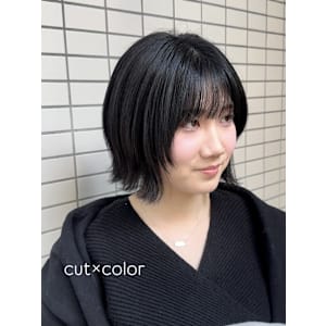 ボブカット/外ハネボブ/小顔カット/顔まわりカット/黒髪ボブ