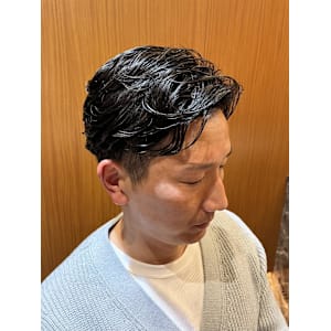 銀座　理容室　ナチュラルパーマ　毛流れパーマ