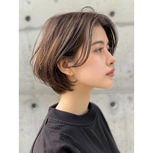 20代30代40代/ひし形ショートボブ/うる艶カラー