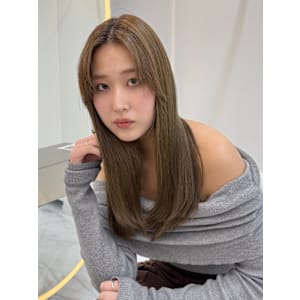 2wayバング　ストレート　オリーブベージュ