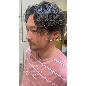 メンズカットパーマ刈り上げセンターパート×村田ちかこ