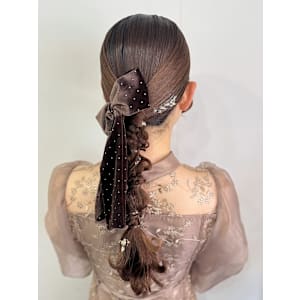 ベロア　編みおろし　結婚式　パーティー　2次会