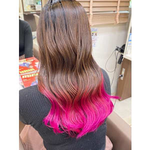 裾グラデーション　ピンク