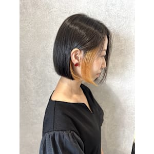 20代/30代/40代/インナーカラーオレンジ/髪質改善