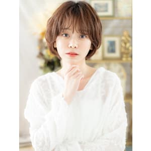 大人可愛いフェザーバング甘めマッシュパーマ　フェザーショート