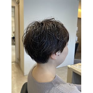 マッシュショート×パーマ