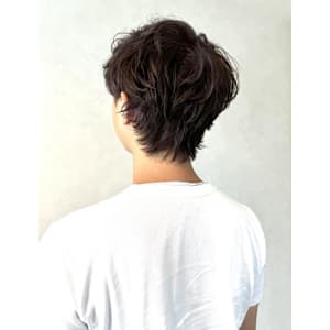 ラベンダーハイライト・メンズマッシュショート