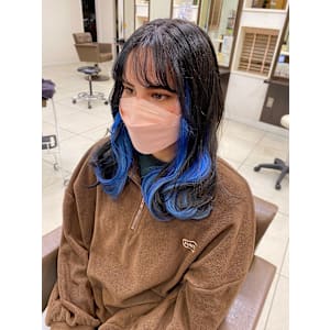 インナーカラー　ロカビリーブルー