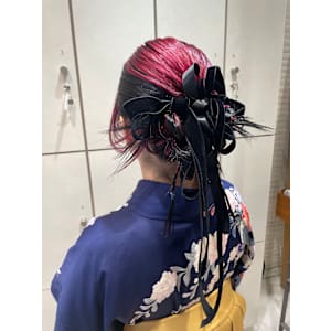 卒業式ヘアセットカチモリリボンアレンジ×小野ふゆり