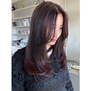 髪質改善　ピンクラベンダー デザインカラー 艶髪カラー