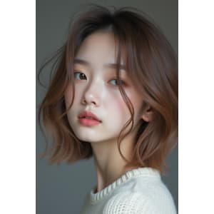 伸びかけミディアムボブ♪春カラー