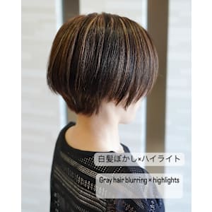 白髪ぼかし×ハイライト