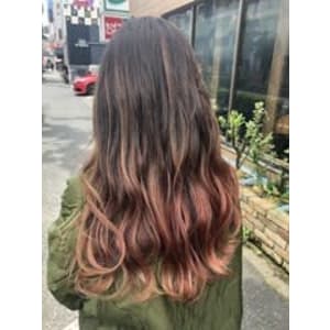 ＊テラコッタオレンジバレイヤージュ