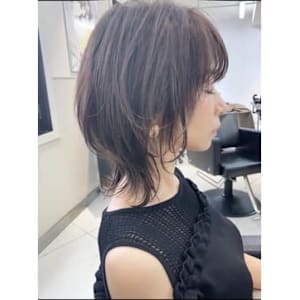 ネオウルフ×セピアグレージュボブウルフウルフカット