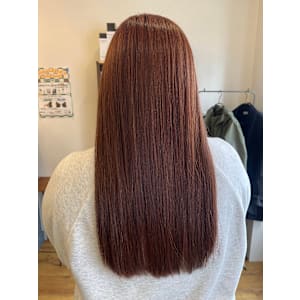 ピンク×オレンジ×髪質改善カラー×ロング