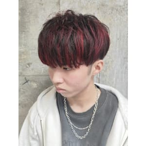 ハイライト カラー 刈り上げ カット ツーブロック マッシュ