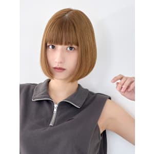 【La fith】切りっぱなしボブ×ケアブリーチ×重めバング