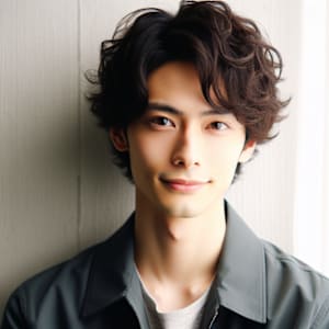 ★パーマ短髪ツーブロックモテる束感モテ髪イケメン黒髪ビジネス