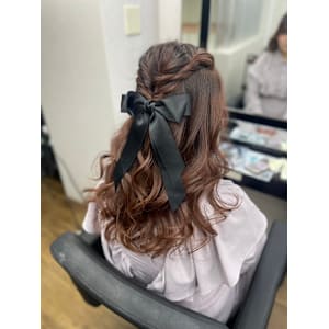 ハーフアップヘアセット