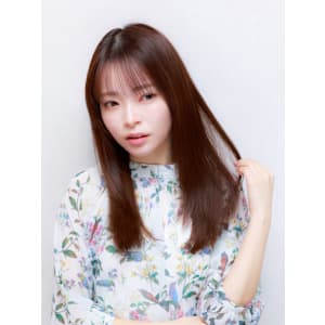 髪質改善ストレート×透明感マロンベージュ