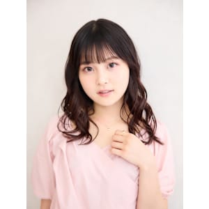 外ハネセミロングミックスウェーブ