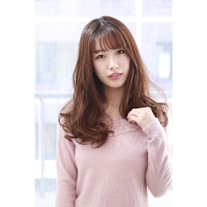 【ピンクブラウン×ゆるふわモテパーマ】