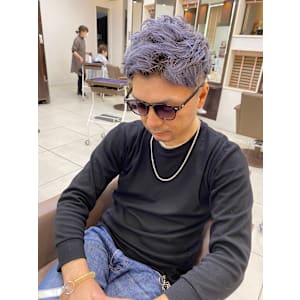 ダブルカラー　ブルーアッシュ