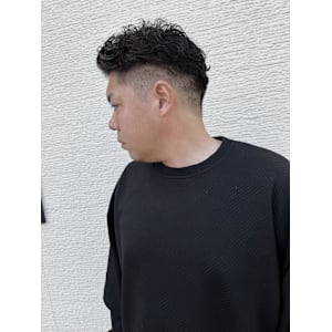 オールバック　ウェーブパーマ