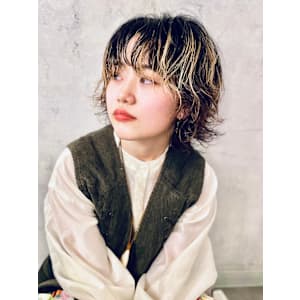 【似合わせ】ウルフパーマ×ハイライト