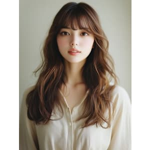 【pignon】マロンブラウン ゆる巻きロング ダブルカラー