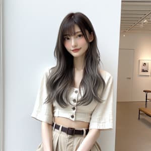 ★モテ髪前髪くびれヘア韓国風ロングヘア美髪イメチェンうる艶髪