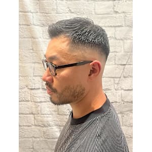 メンズ／ハイフェード／ベリーショート／アップバング