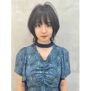 ダークグレージュ×小顔ウルフカット　ウルフ　ネオウルフ