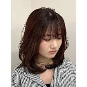 レッドブラウン×レイヤースタイル