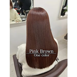 【星野】カラー指名No1/春に流行る　ピンクブラウンカラー