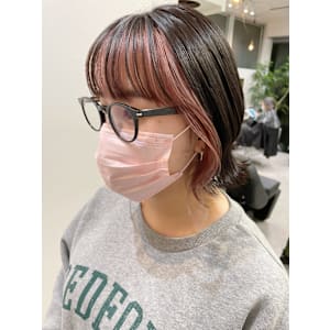 フェイスフレーミング/コーラルピンク/インナーカラー