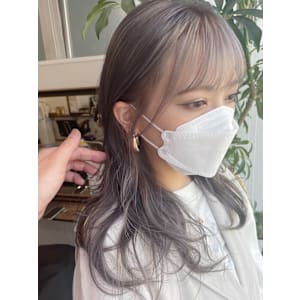 フェイスフレーミング/全体ダブルカラー/プラチナ/インナー