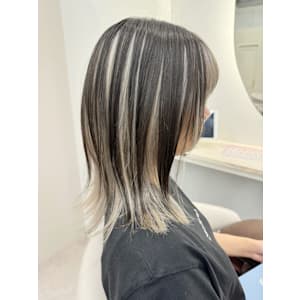 アンブレラカラー/ブラック/プラチナ/レイヤーカット