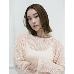 切りっぱなしボブ×ミルクベージュ