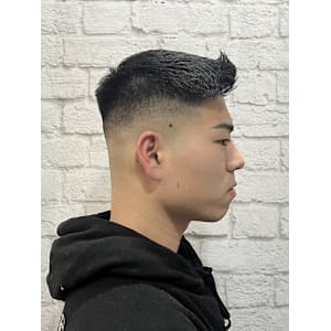 メンズ／ハイフェード／ベリーショート／アップバング