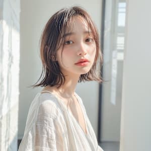 韓国/髪質改善/くびれミディアム/透明感カラー/縮毛矯正