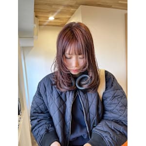 春っぽ暖色カラー×レイヤーカット