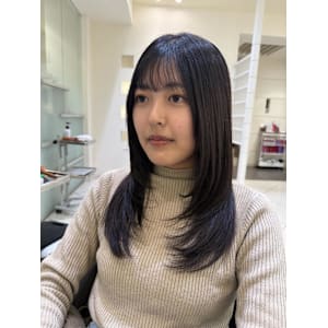 □レイヤーカット&春色ラベンダーグレージュ