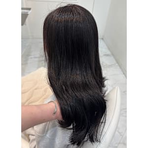 透明感カラー　ブルーブラック　艶髪